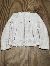 IRO White Maddy Amiya Structured Knitted Full ZIP Jacket Pockets Size 36 H5