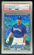 1998 Metal Universe Precious Metal Gems #219 Alex Rodriguez /50 PSA 6