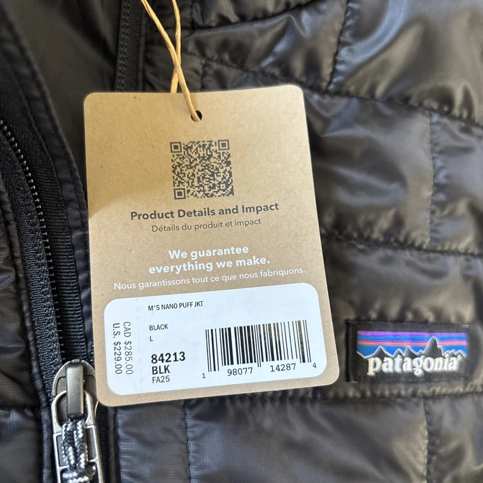 Patagonia Men’s Nano Puff Jacket Black Size Large NWT!!! - Image 2 of 2