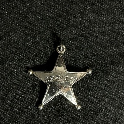 STERLING SILVER SHERIFF STAR BADGE PENDANT 2.6 Grams