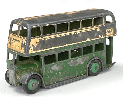 Vintage Dinky Toys 29c Double Decker Bus 1950- Green and Cream Type 3