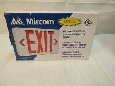 Mircom LED Emergency Exit Sign With 180 Minute Battery Backup