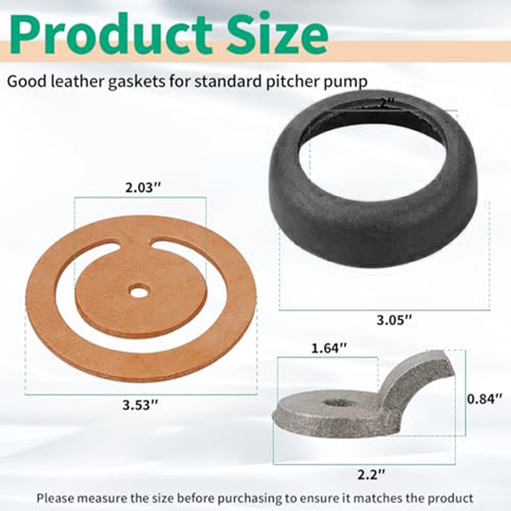 AFXGUSD Pitcher Pump Repair Kit – Leather Cup & Check Valve, Hand Press Replacement Set
