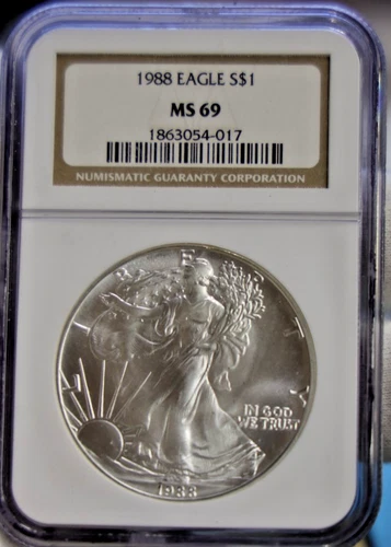 1988 US Silver Eagle $1 NGC MS69 Better Year
