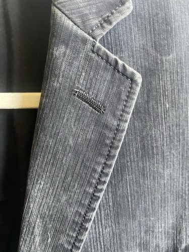 Calvin Klein Men’s Sport Coat/Blazer Black Distressed Denim Size 46L - Picture 13 of 14