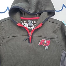 Tampa Bay Buccaneers Youth 1/4 Zip Hoodie Sweatshirt By NFL Team Apparel Size L 
