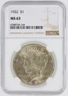 1922 Peace Silver Dollar NGC MS63 S$1 Philadelphia Minted No Reserve