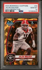 2024 BOWMAN UNIVERSITY CHROME SAPPHIRE GOLD REFRACTOR JALON WALKER 5/50 PSA 10