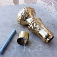 Solid Brass Engraved Victorian Head Handle for Antique Wooden Walking Cane Stick
