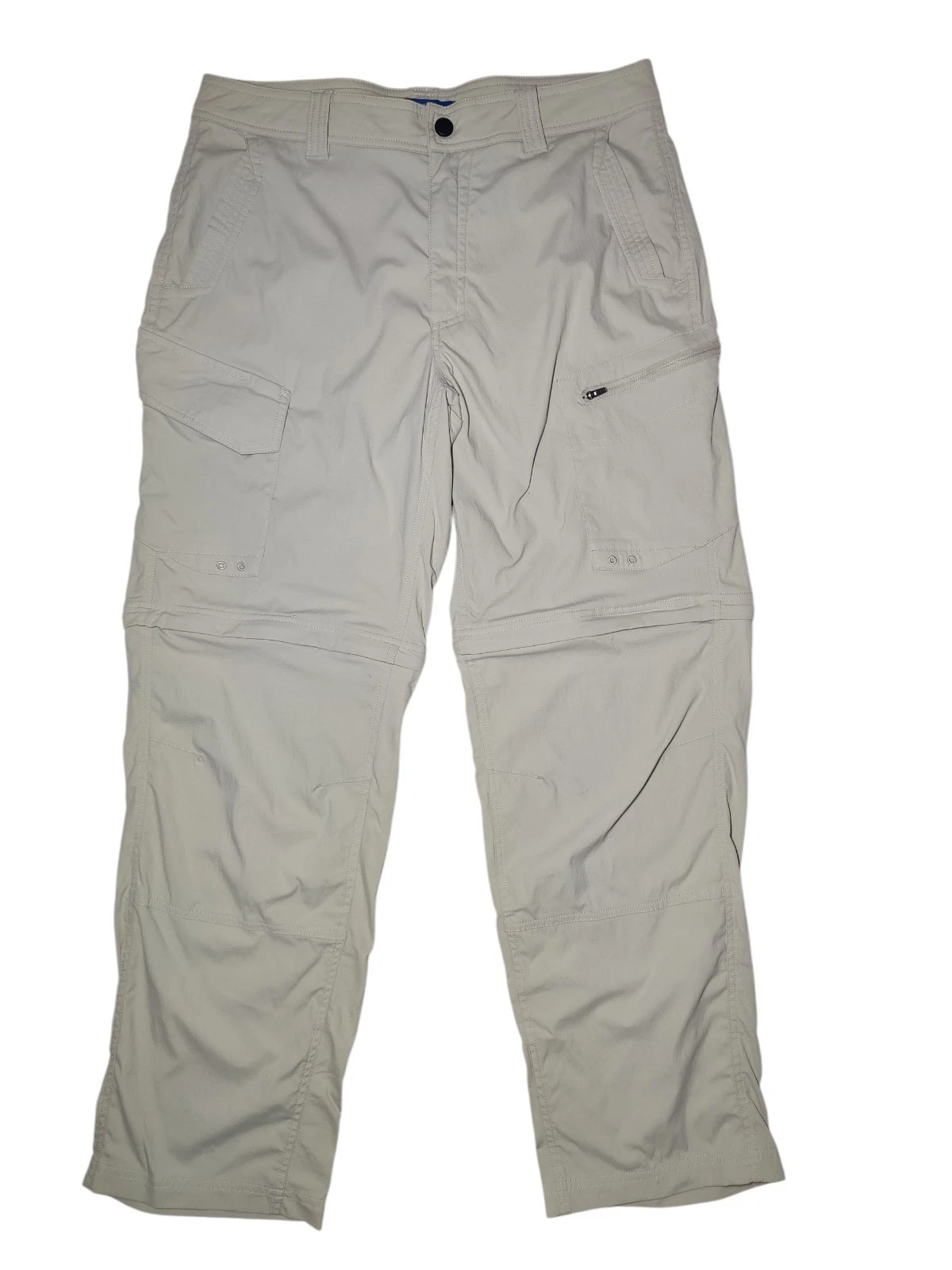 Nepallo Men's Beige Hiking Outdoors Pants Convertible Cargo Lightweight 32x30