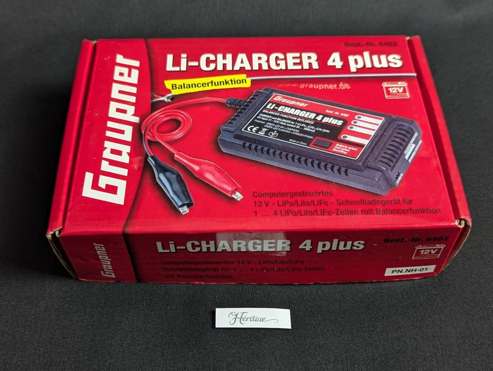 [COMME NEUF] Chargeur LiPo Graupner Li-Charger 4 Plus RC battery LiIo/LiFe 12V - Photo 1/4