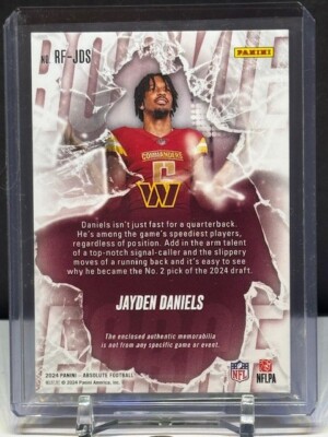 2024 Absolute Football Jayden Daniels RC #RF-JDS Rookie Force