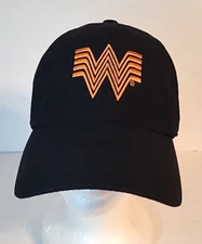 Whataburger Hat Strapback Adjustable Black Embroidered Logo Front