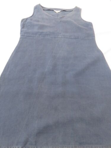 NOUGAT EASY GOING PLAIN SIMPLE DENIM BLUE SLEEVELESS 100% LINEN DRESS UK 10 P - Picture 8 of 10