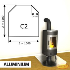Kamin Bodenplatte Funkenschutz Kaminplatte Aluminium Ofen Platte Ofenblech - C2