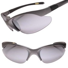Black  Silver Frame Wrap Around Sport Sunglasses for Active Outdoor Lifestyles