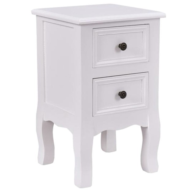 Wood Accent End Nightstand W 2 Storage Drawers For Sale Online