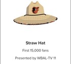 Mlb Official Baltimore Orioles Straw hat. Presale 6/15