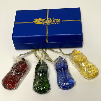 Glass Shoes Four Ornaments Original Box Life s Christmas Shoe Project 