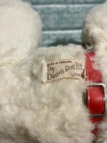 Deans Rag Book Co LTD Vintage Stuffed Animal Dog Terrier Red Harness - Picture 4 of 4