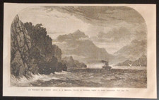 Sardegna Palau Roccia dell'Orso Capo d'Orso  Bocche Bonifacio Stampa antica 1865