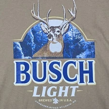 BUSCH LIGHT Shirt Mens MEDIUM BROWN BEER Hunting Deer Buck Casual NWT
