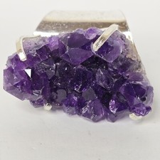Amethyst Rough Stone Ring Crystal Women's Purple