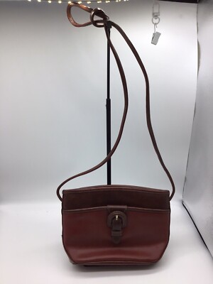 Liz Claiborne brown vintage leather crossbody bag Liz Claiborne Vintage Leather Crossbody Bag: Brown & Black  main image 4