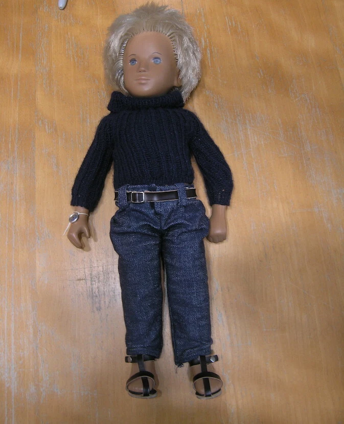 Vintage Sasha Morgenthaler Serie Made In England Blond Gregor Denim Sandals Doll