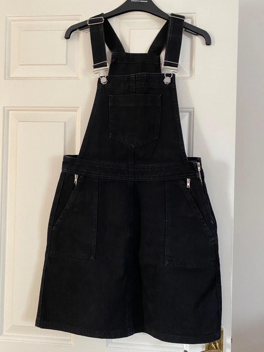 F F Tesco Black Denim Pinafore Dungaree Dress Size 8 eBay