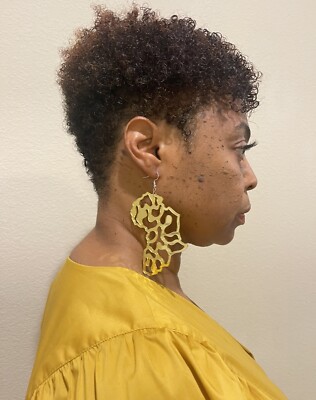 Large Africa Map Afro Dangle Earrings Motherland Tribal