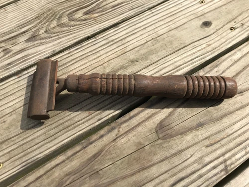 Antique EC Adkins wood cabinet scraper late 1800s Indiana USA