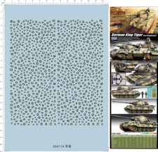 135 German King Tiger Speckle Painting Dark Green Tank Markings Water Decal