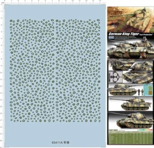 1/35 German king tiger speckle painting Dark Green Tank Markings Water Decal