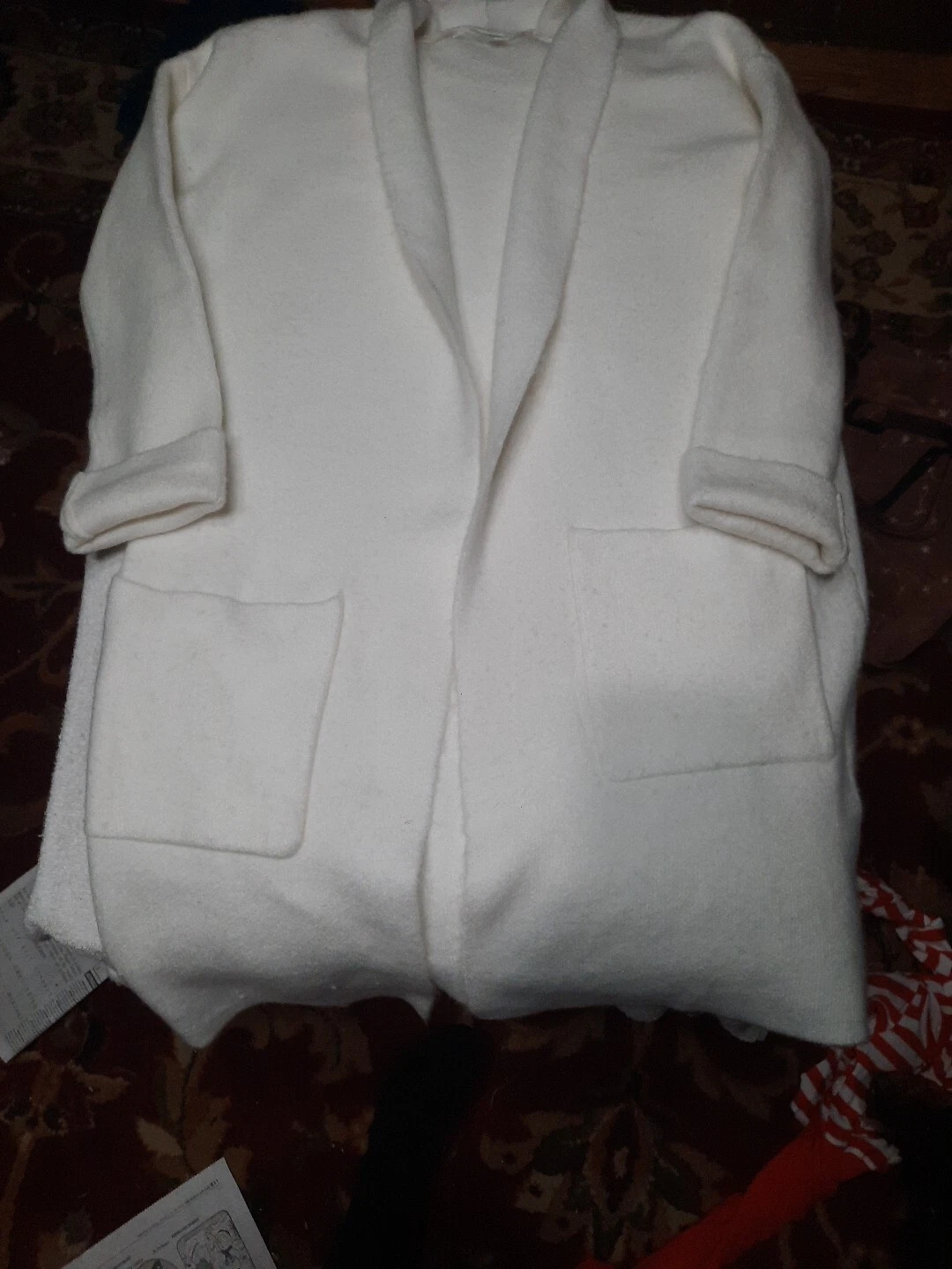 OFF WHITE Giacca maglione lungo Time And Tru Off bianco donna taglia 8 10 bello comodo