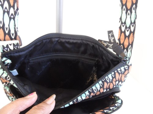 VERA BRADLEY Sierra Stream Crossbody Shoulder Bag Green/Brown Purse 10 x 7 x 2 - Picture 5 of 9