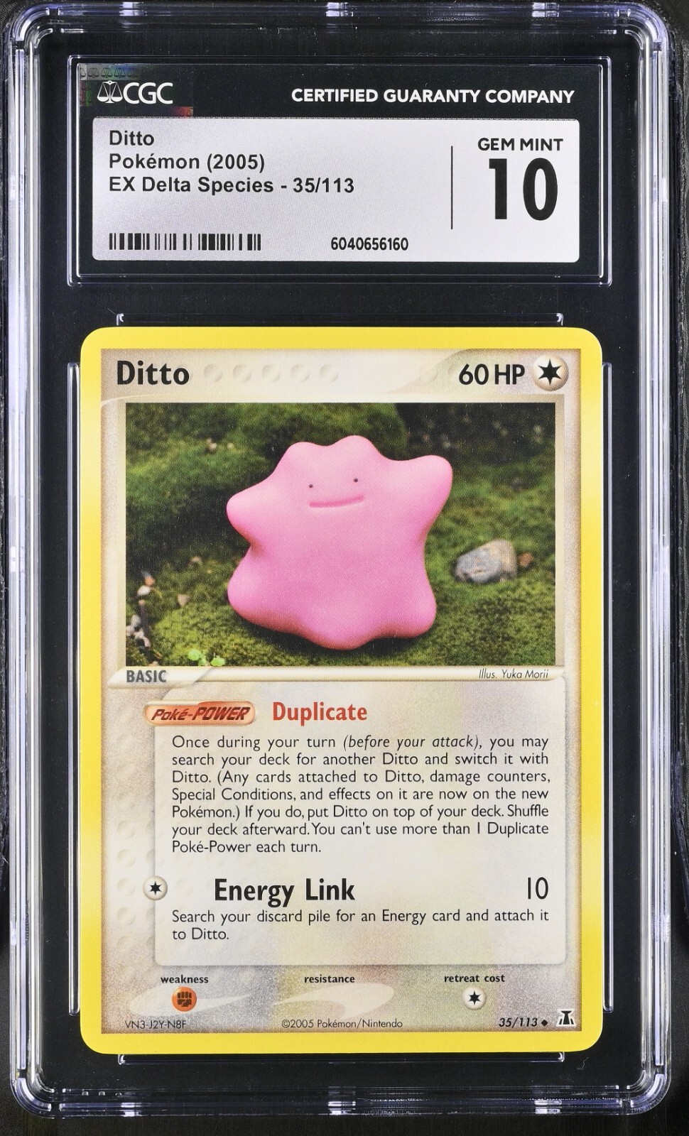 CGC 10 Ditto 35/113 EX Delta Species 2005 Pokemon Card