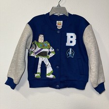 Buzz Lightyear Disney Jacket Boys 5/6 varsity button up jacket blue/gray