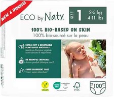 Eco by Naty Eco-Friendly Baby Diapers Size 1 100 Count , 1, 100 Count