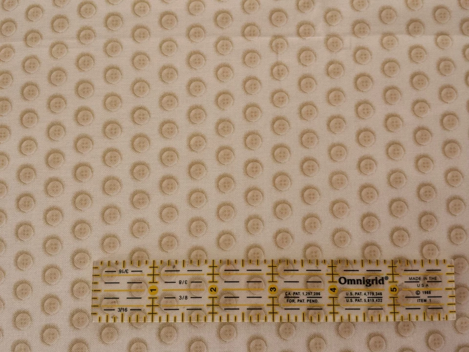 Thimble Pleasures BTY Dan Morris Quilting Treasures Tan Buttons on Beige - Image 2 of 3