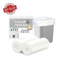 Small Trash Bags 4 Gallon, 100 Count Small Garbage Bags Bathroom Trash Bags Whit