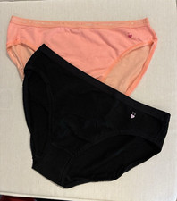2 Victoria s Secret Vintage Signature Cotton LOT Hi-Leg brief Panties MED peach