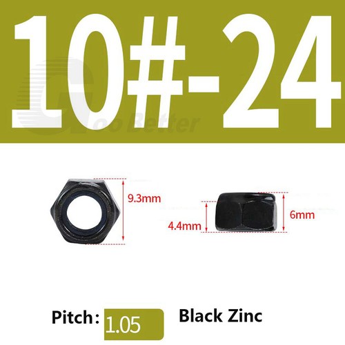 Nyloc Nuts Nylon Insert Locking Nuts zinc Plated DIN 985 UNC 4# 5# 6# 8# 10# 1/4 - Picture 10 of 20