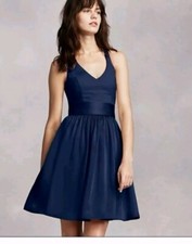 White by Vera Wang Halter Bridesmaid Dress VEN Size 0 Midnight Blue 6