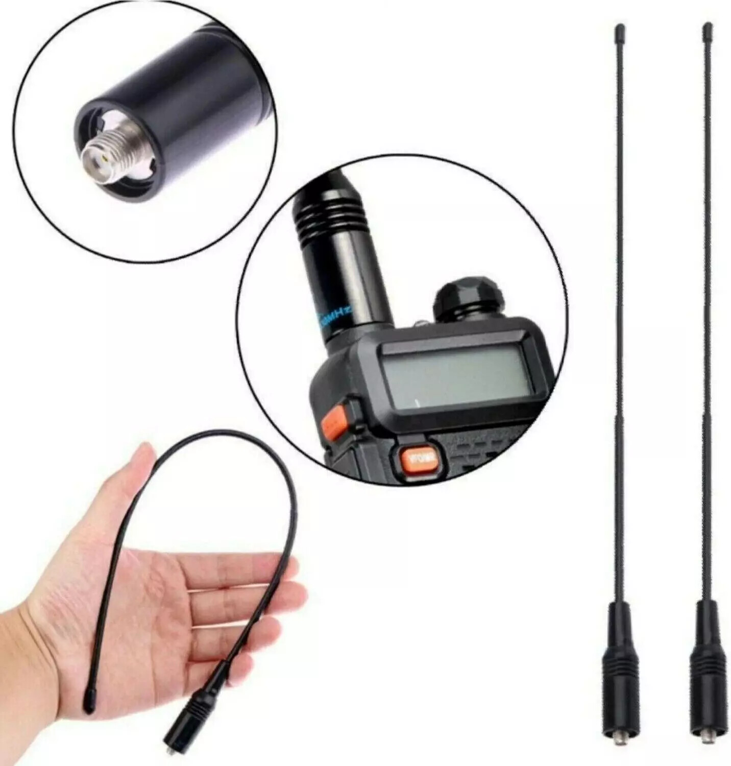 2Pcs 10W For Baofeng UV5R UV-82 144/430MHz Dual Band Antenna NA771 SMA Female US