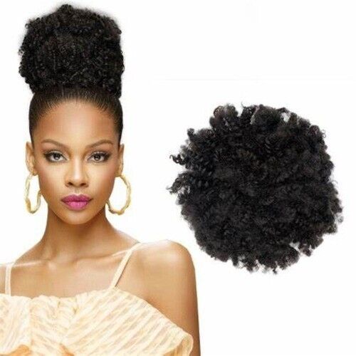 DARLING Afro Puff  Ponytail Extension Off Black 1B Unisex NIB - Picture 1 of 5