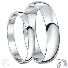New His & Hers Palladium 950 D Shaped Wedding Ring Bands 3&5mm 4&6mm