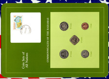 Coin Sets of All Nations Bahamas w/card 1969-1985 UNC 1 cent 1985 5,25 cent 1981