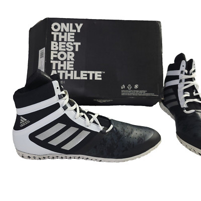 New ADIDAS FLYING IMPACT WRESTLING BLACK WHITE SILVER MESH SHOES