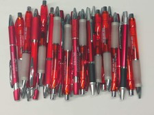30ct Mixed Lot Misprint Retractable Click Pens: RED/ MAROON/ CRIMSON
